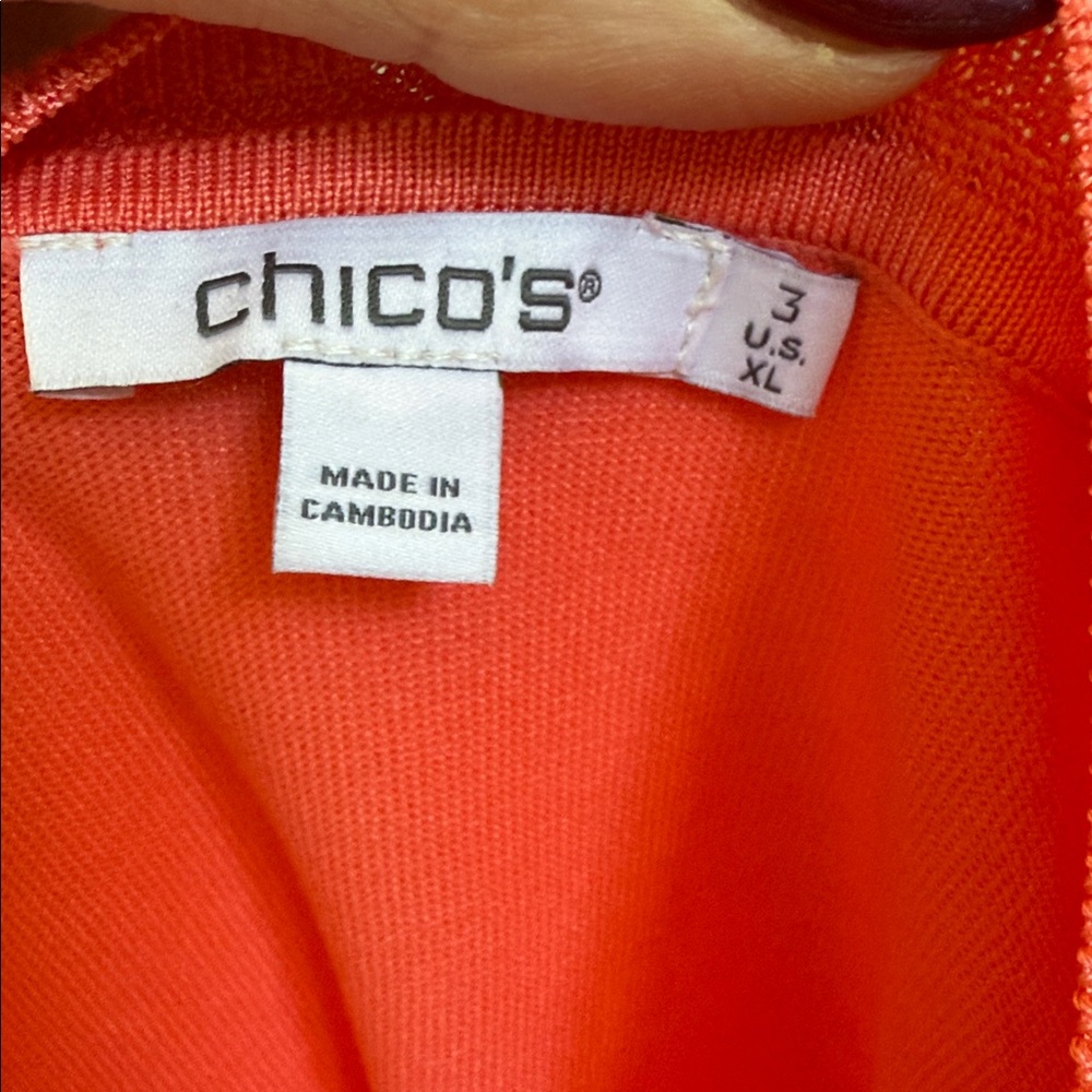 Chico’s Crewneck Pullover Sweater in Melon Mambo - Picture 12 of 13